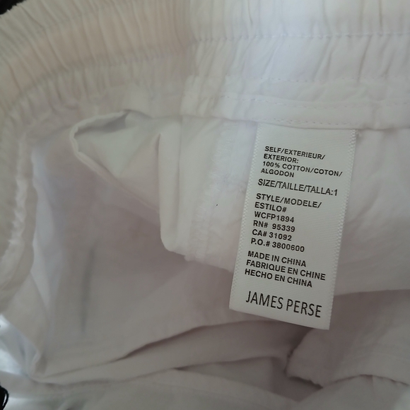 NWOT James Perse Crinkled Poplin Pant in White. Size 1 - Picture 9 of 9
